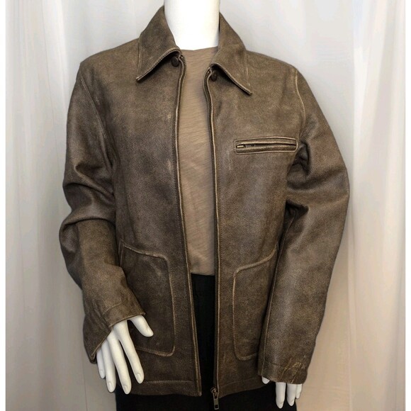 RARE LL BEAN Leather Aviator Jacket Women’s MP Brown Removable Sherpa Collar - Picture 2 of 16